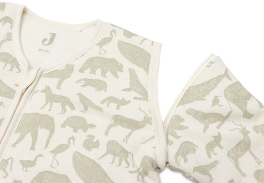 Winterslaapzak met Afritsbare Mouw - 90cm Animals - Olive Green
