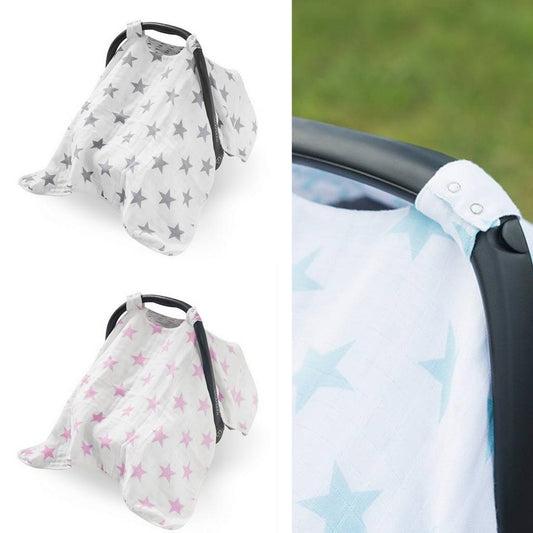 Hydrofiele zonnedoek - Mint groen met sterren