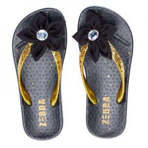 Teenslippers zwart/goud